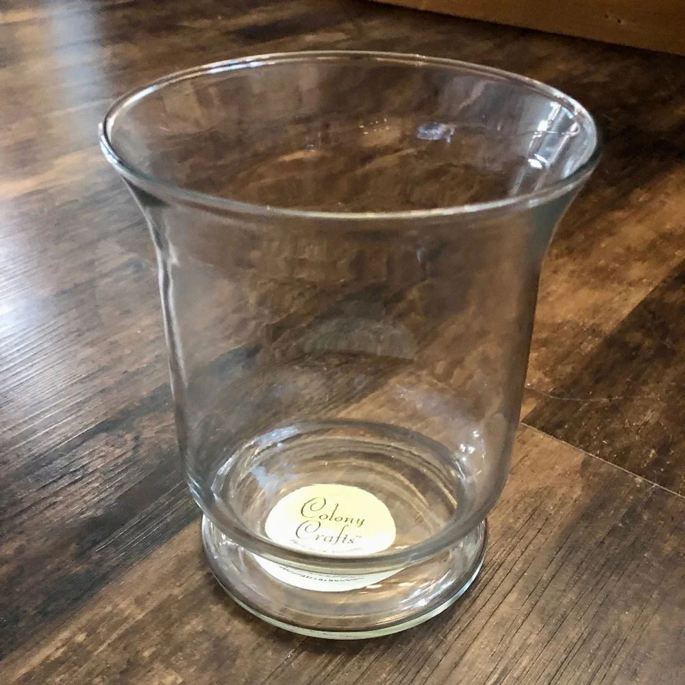 Colony Craft 6” Glass Hurricane Vase Candle Holder Clear Crystal Centerpiece NEW - Picture 2 of 8